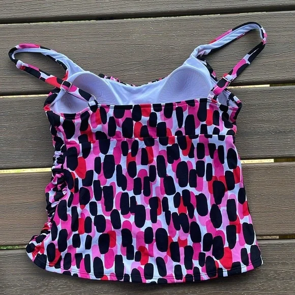 SLIMSHAPER WOMEN’S TANKINI BATHING SUIT TOP ADJUSTABLE STRAPS MISSY SIZE 10 - Picture 6 of 8